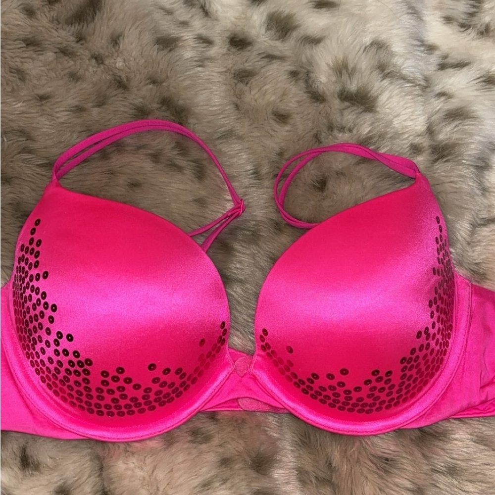 Victoria's Secret Pink and Black Push-Up Bra